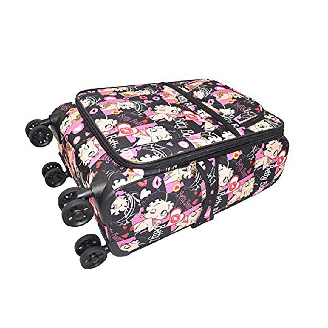 Betty Boop 3pcs Set canvas Luggage 4 pairs rolling Spinning Wheels bla – allofpu