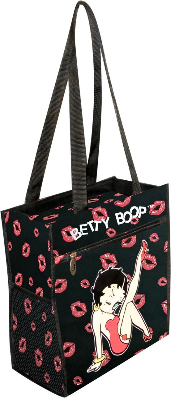 Betty Boop canvas black kick shopping bag tote purse handbag