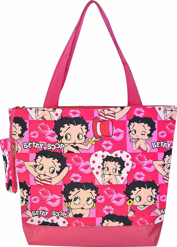 Betty Boop pink canvas shopping bag coin bag purse tote fabric