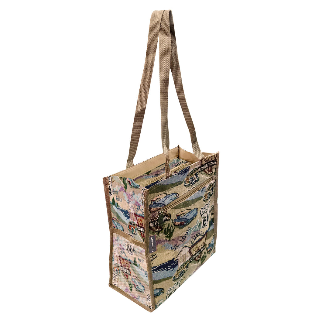 Route 66 Tapestry Travel Shopping Tote Bag - T312A#66